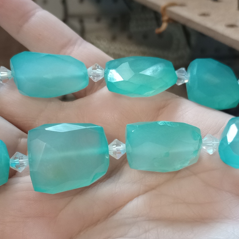 Elegant Aqua Stone Necklace